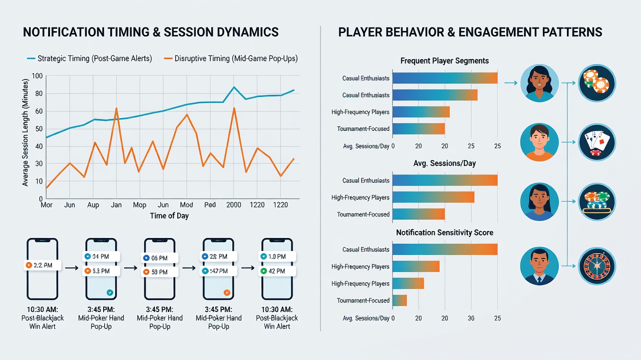 Analytics dashboard showing session duration trends linked to notification schedules