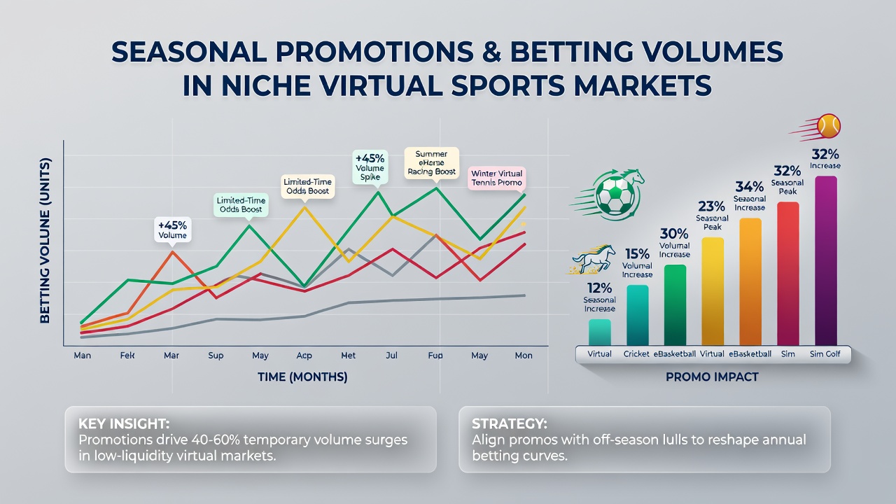 Analytics dashboard displaying seasonal betting volume trends for niche virtual sports categories