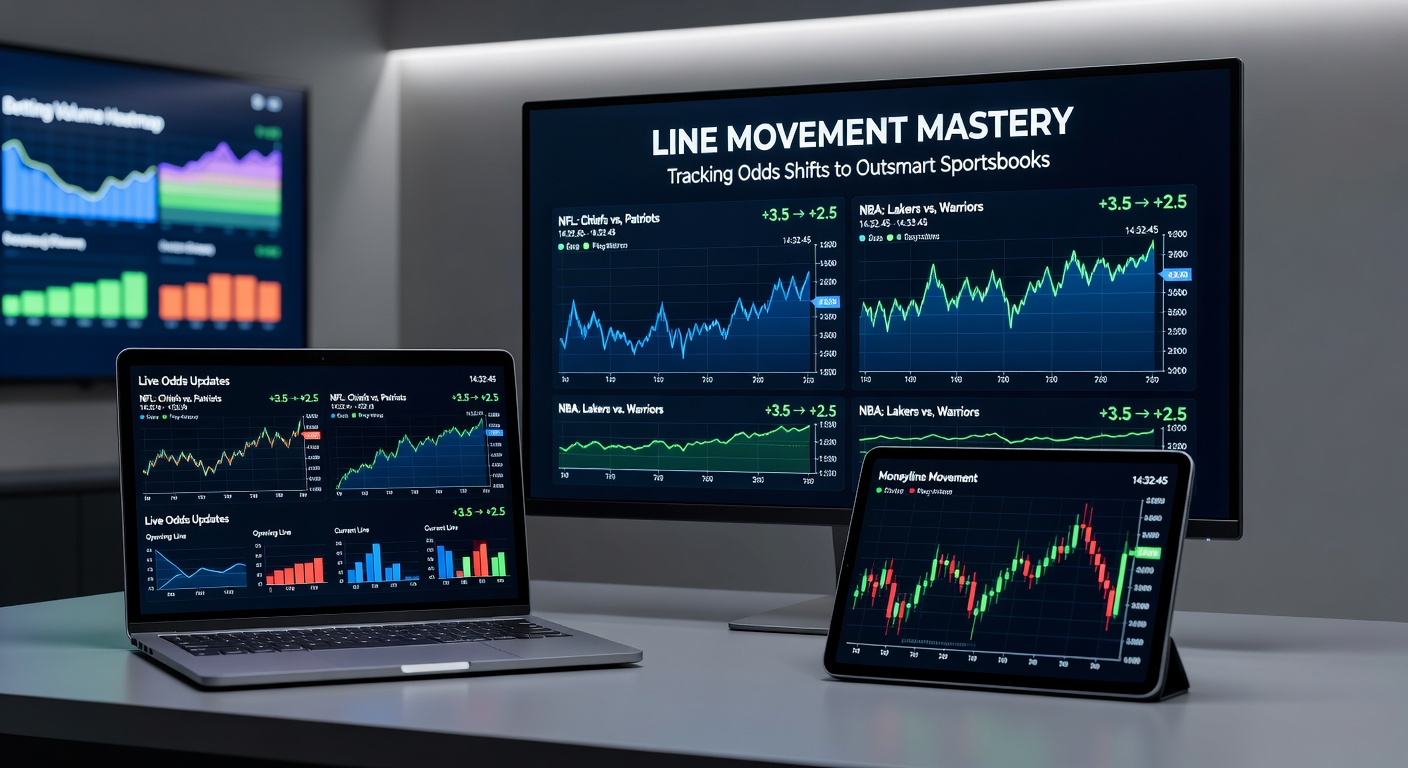 Screenshot of a multi-sportsbook odds comparison tool displaying live line movements for an NFL game